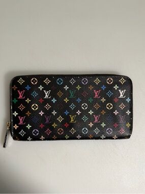 Louis Vuitton Black Multicolor Monogram Zip Wallet